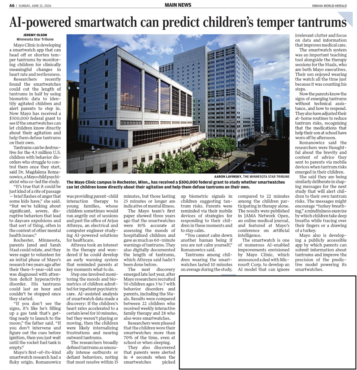 AI-powered smartwatch can predict children's temper tantrums