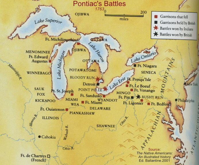 Pontiac's Rebellion map