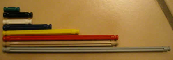 Different sizes of rods