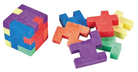Six piece cube puzzle