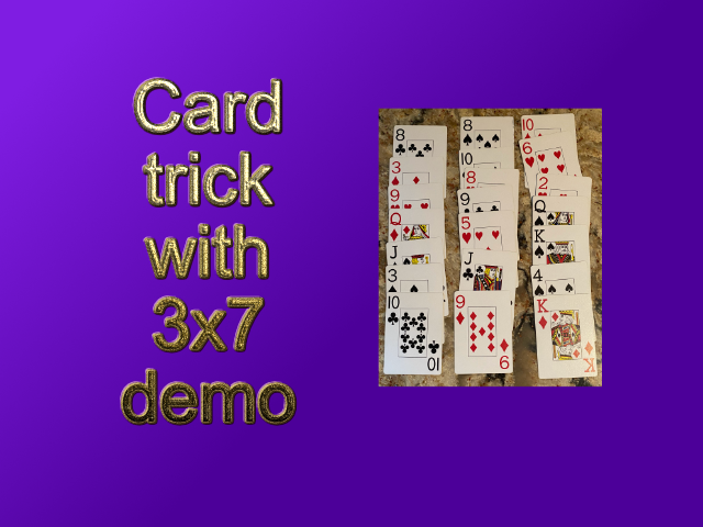 Cards in a 3x7 array